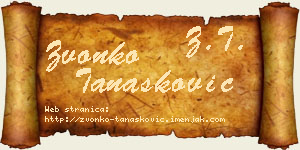 Zvonko Tanasković vizit kartica